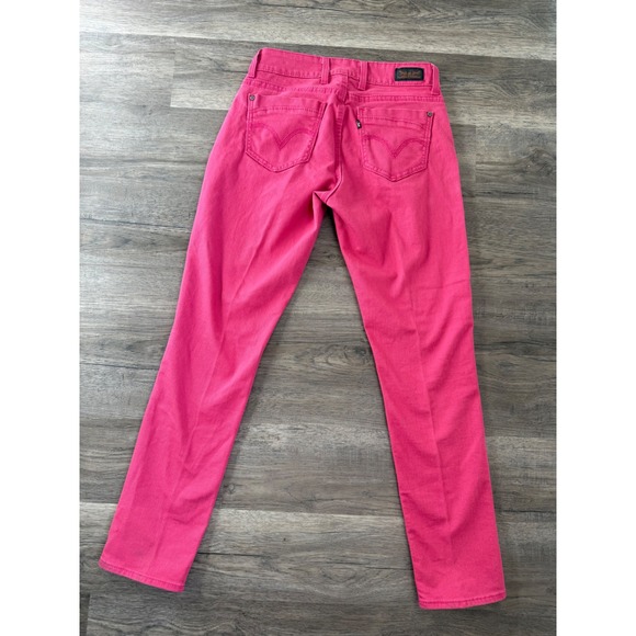 Levis 529 Curvy Skinny Leg Pink Denim Jeans Womens 6M W28 L32 Mid Rise Stretch - Picture 4 of 12